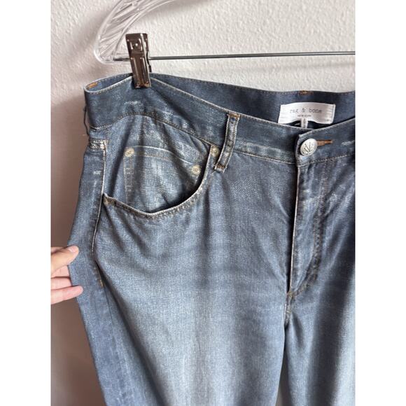 Rag & Bone Liquid Miramar Blue Wide Leg Jeans Sz 31 Printed Sweatpants - Picture 3 of 9